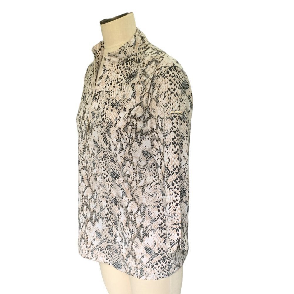 Sport Haley 1/4 Zip Top Long Sleeve Animal Print/Snakeskin Sz M #48H - Picture 4 of 10